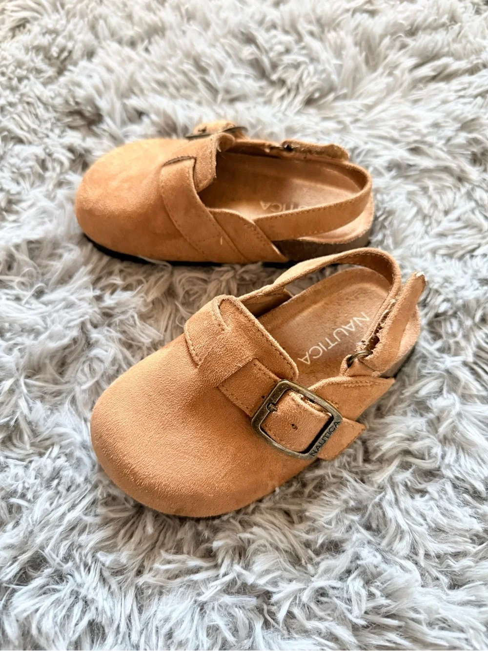 Nautica Kids Suede Buckle Moccasins in Brown